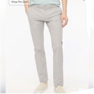 J.Crew Factory Men's 31x32 Slim Fit Tech Pants Light Gray Flex AA712 $89